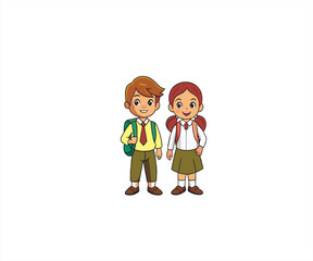 school children character mascot illustration