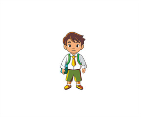 school children character mascot illustration