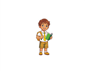 school children character mascot illustration