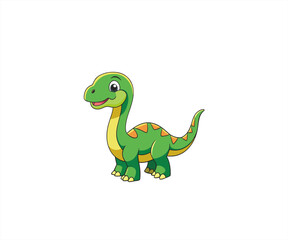 cute dinosaur walking character mascot illustration