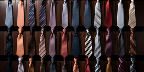 Silk tie collection, fabric textile