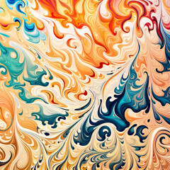 Closeup of abstract watercolor paint background texture with liquid fluid marbled paper texture banner texture. Generative AI (생성형 AI)