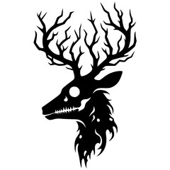 Deer head skull silhouette