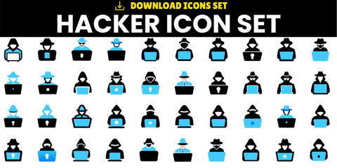 Hacker icon cyber spy, hacker icon, hacker icon set.
