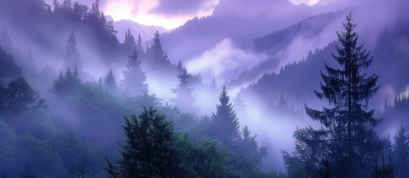 Gorgeous misty morning in the mountains.
