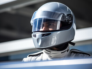 Fototapeta premium a man in a helmet
