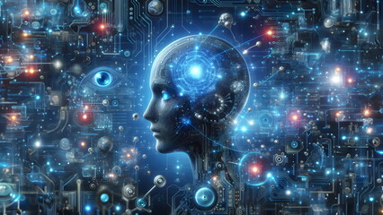 Obraz premium advanced artificial intelligence for the future rise in technological singularity using deep learning algorithms