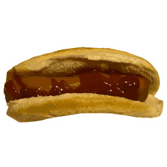 dog with ketchup