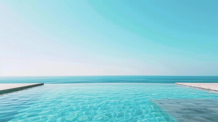 Serene Oasis of a Simple Swimming Pool under the Blue Sky.