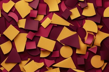 Mustard and Burgundy colors abstract shapes background. 
