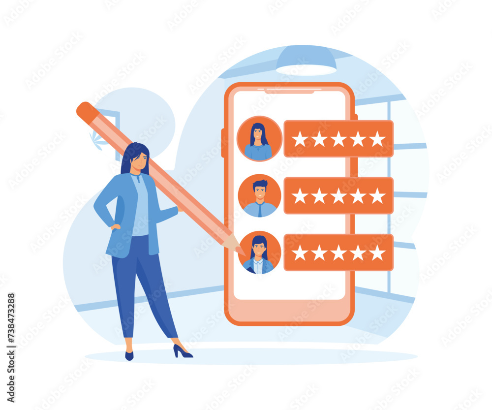 Poster the character of a person applying for a job position. job recruitment process concept. flat vector 