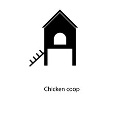 Chicken coop design flat simple vector illustrtion on white background..eps © Sejal