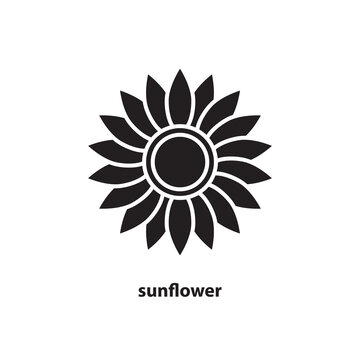 sunflower icon. simple black vector illustration on white background..eps