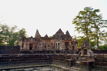 Fototapeta na wymiar Prasat Muang Tam Stone Sanctuary (Prasat Mueang Tam) Prasat Hin Muang Tum is a Khmer temple in Prakhon Chai district, Buri Ram Province, Thailand.