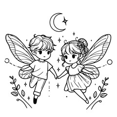 angel with wings and flowers, cupid vector, cute cherub vector.