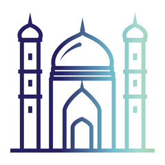 Ramadhan icon on line gradient style. mosque icon