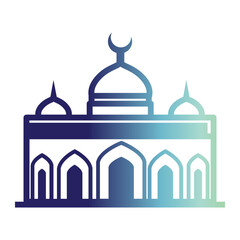 Ramadhan icon on line gradient style. mosque icon
