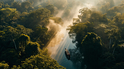 Fototapeta premium Dawn In Amazon Rainforest