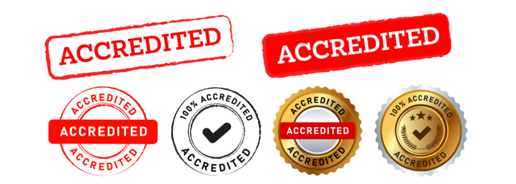 accredited rectangle and circle stamp emblem seal sign verified approbation confirmation