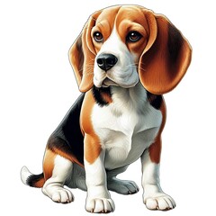 Animal, dog, pet, cute dog, lovely dog, spotted dog, illustration, digital art, dog character, animal character,
