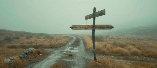 Signpost without information on directions. - obrazy, fototapety, plakaty