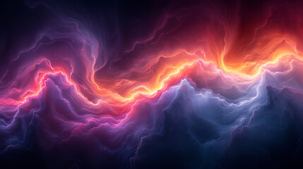 Fototapeta na wymiar a dark coloured wavy shaped fractal design desktop wallpaper