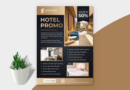 Modern Hotel Promo Flyer Layout Template
