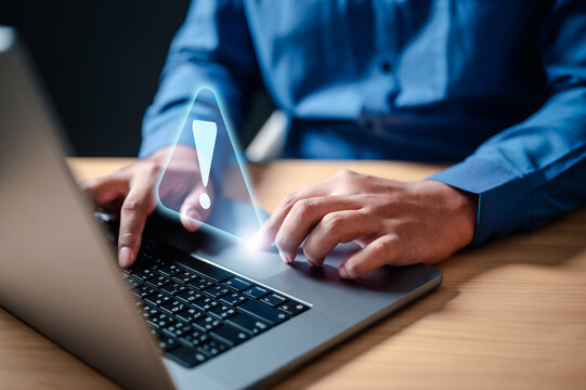 cyberspace, warning, alert, security, danger, technology, system, cyber, digital, software. system hacked warning alert on laptop. cyber attack on computer cyber security. compromised internet.