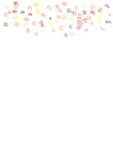 カラフルな水彩のドットがランダムに散りばめられた背景イラスト