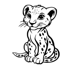 Free Cute Mini Tiger Background Black and White SVG Vector File for Laser Cutting Generative Ai