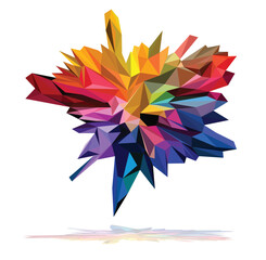 Multi color paint splash isolated on white background polygon vector 