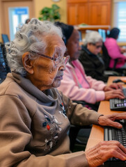 A Photo Of A Community-Led Initiative Teaching Computer Skills To Seniors