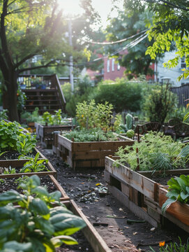 A Photo Of A Neighborhood Initiative To Create A Community Herb Garden Promoting Shared Resources