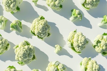 Seamless pattern of cauliflower - obrazy, fototapety, plakaty