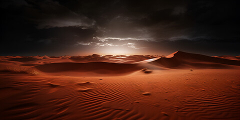 Beautiful desert at sunrise on mountain landscape  