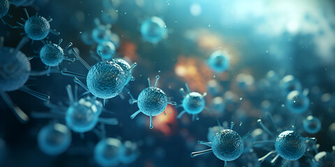 Abstract medical background with virus cells 
