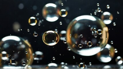 Soap bubbles with a mix of sizes, creating a dynamic and lively background