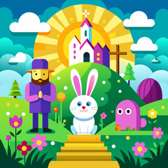 Obraz na płótnie Canvas Easter Monday Vector Colored Design 