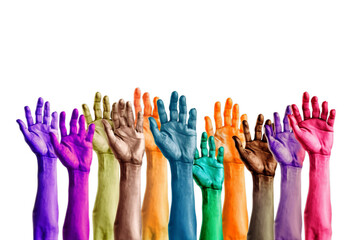 A Zero Discrimination Day Hand, Isolated on transparent PNG background, Generative ai - obrazy, fototapety, plakaty
