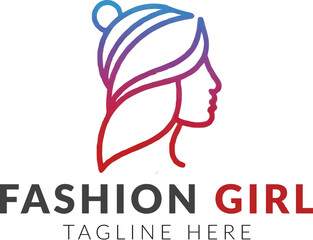 Free vector feminine fashion business logo of gradient art line head. AI generative.