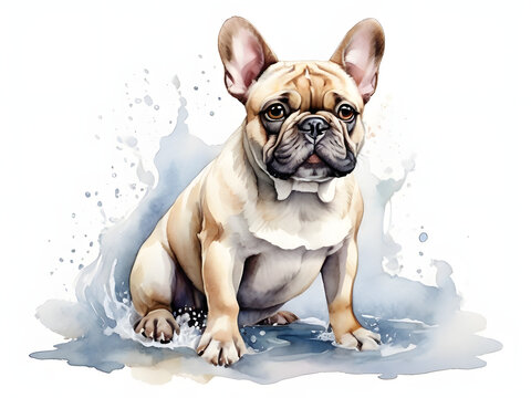"Whimsical Watercolor: French Bulldog on White Background"
"Artistic Flair: Hand-painted French Bulldog in Watercolor"
"Splash of Charm: French Bulldog Portrait in Vibrant Watercolor"
"Elegant Canine 