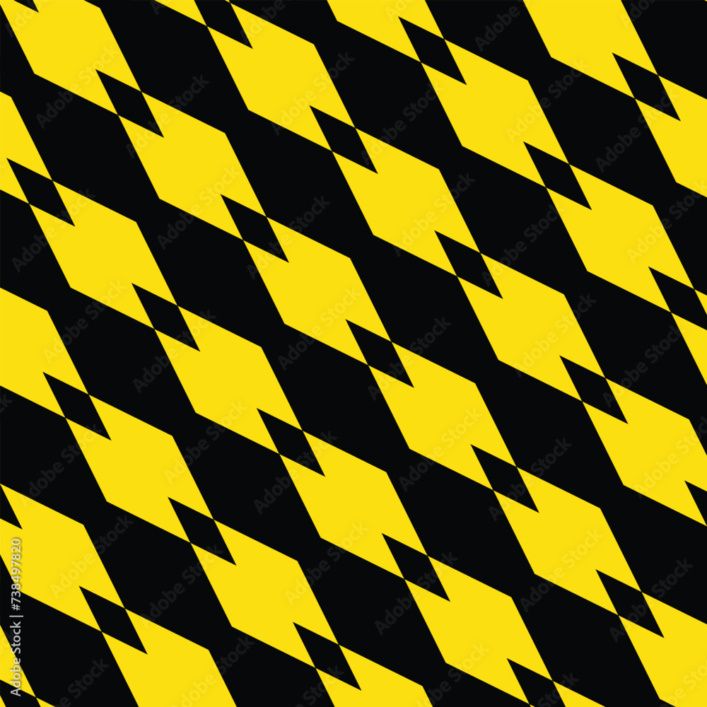 Poster abstract geometric repeatable yellow rhombus pattern on dark.