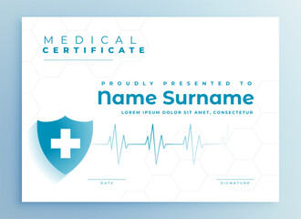 medical certificate or diploma document template design