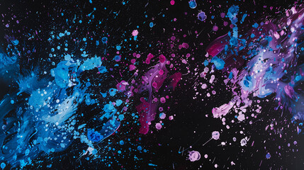 水彩画インクの背景画像_黒・青色 Abstract colorful black color painting illustration. Background of watercolor splashes [Generative AI]