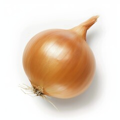 A single whole yellow onion isolated on white background