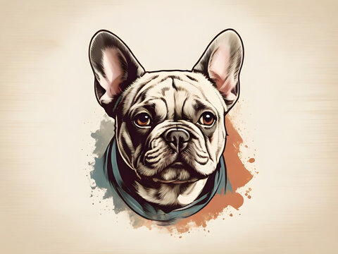 "Vintage Frenchie: Watercolor Logo of French Bulldog Face on White"
"Timeless Charm: Vintage French Bulldog Face Logo in Watercolor"
"Retro Mascot: Hand-painted French Bulldog Logo with Vintage Tones"