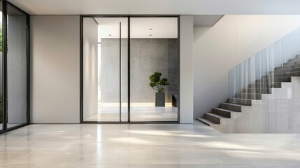 Clean and Modern Glass Door entrance Hall