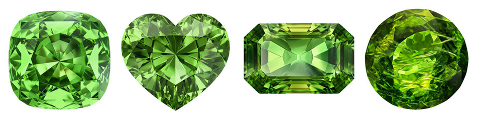 Demantoid Garnet clipart collection, vector, icons isolated on transparent background	