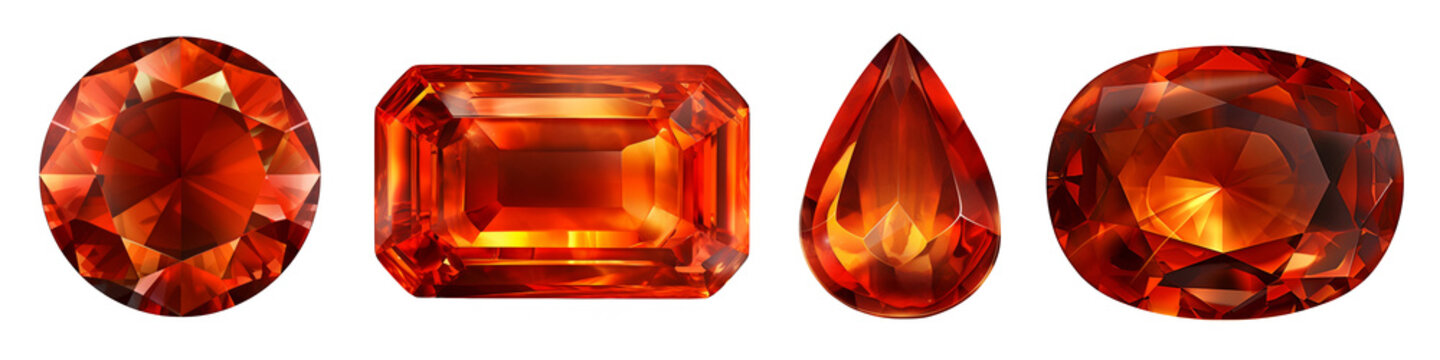 Hessonite Garnet clipart collection, vector, icons isolated on transparent background	