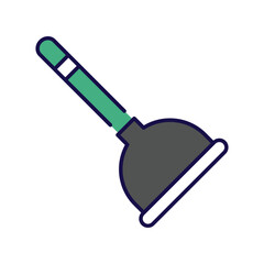 plunger icon with white background vector stock illustration